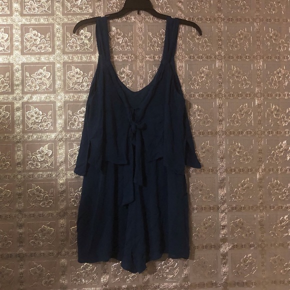 NWT Needlework Navy Blue V-Neck Romper - Picture 7 of 8